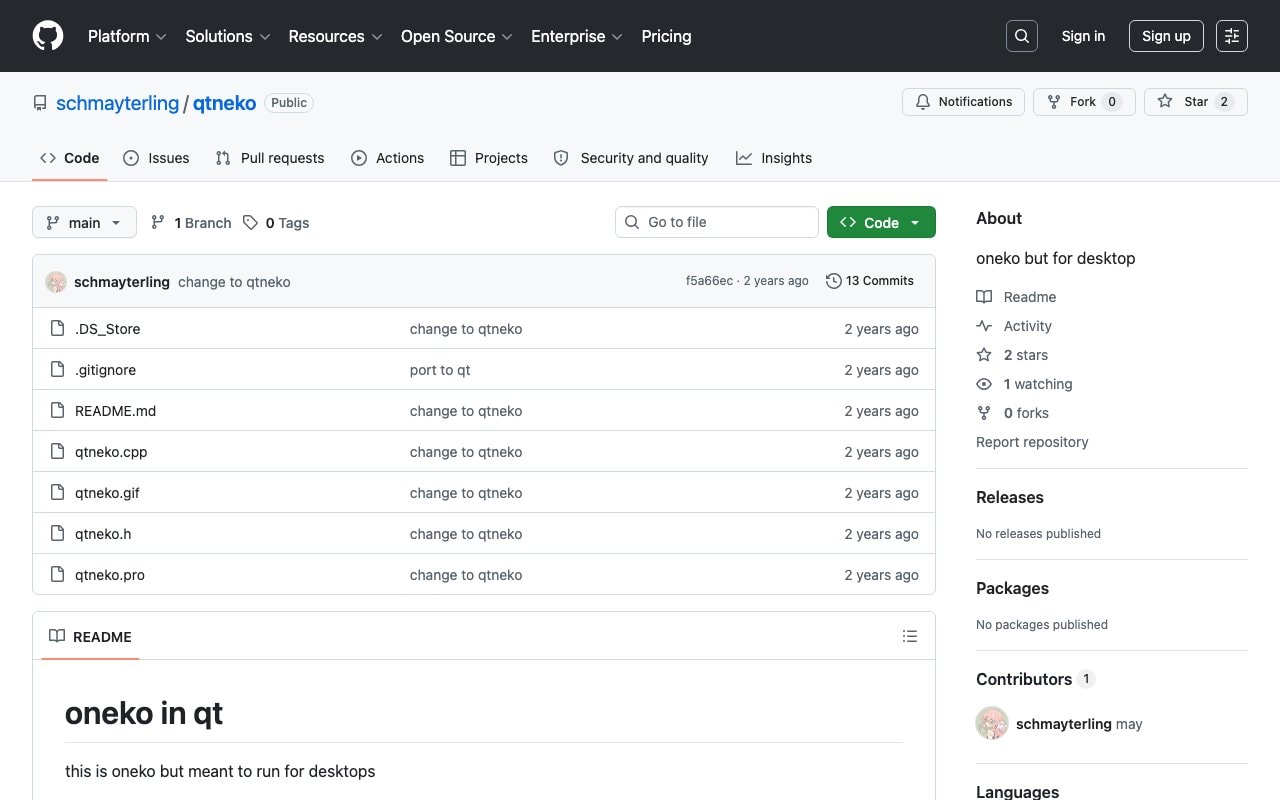 qtneko project screenshot